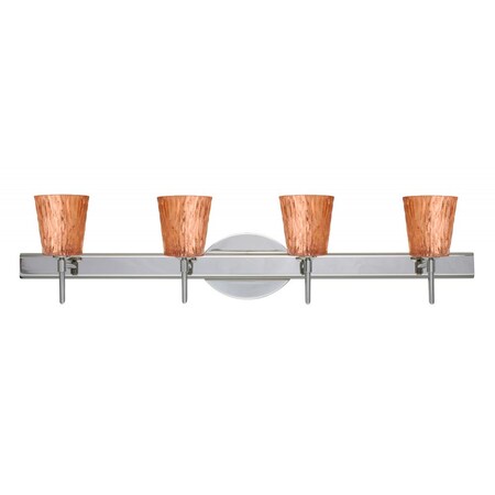 Besa Lighting Besa Wall Nico 4 Chrome Stone Copper Foil 4x5W LED 4SW-5125CF-LED-CR